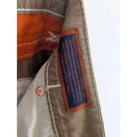 Rock Revival Classic Cargo Shorts Brown Men's Size 38